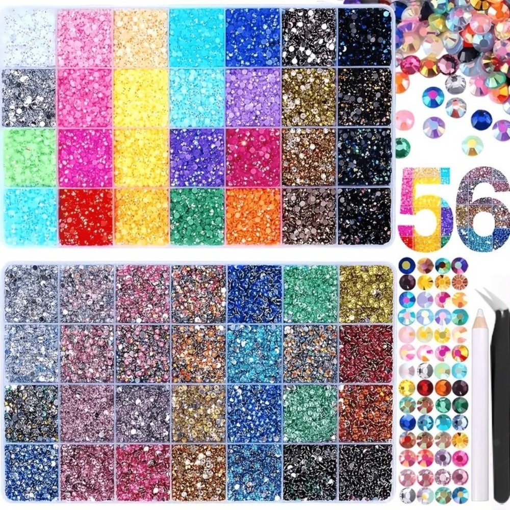Nail Art Jelly - ชุดเรซินเพชรหลากสี ขนาดผสม สำหรับตกแต่งเล็บ DIY เพชรประดับเล็บ ศิลปะเพชรระยิบระยับ