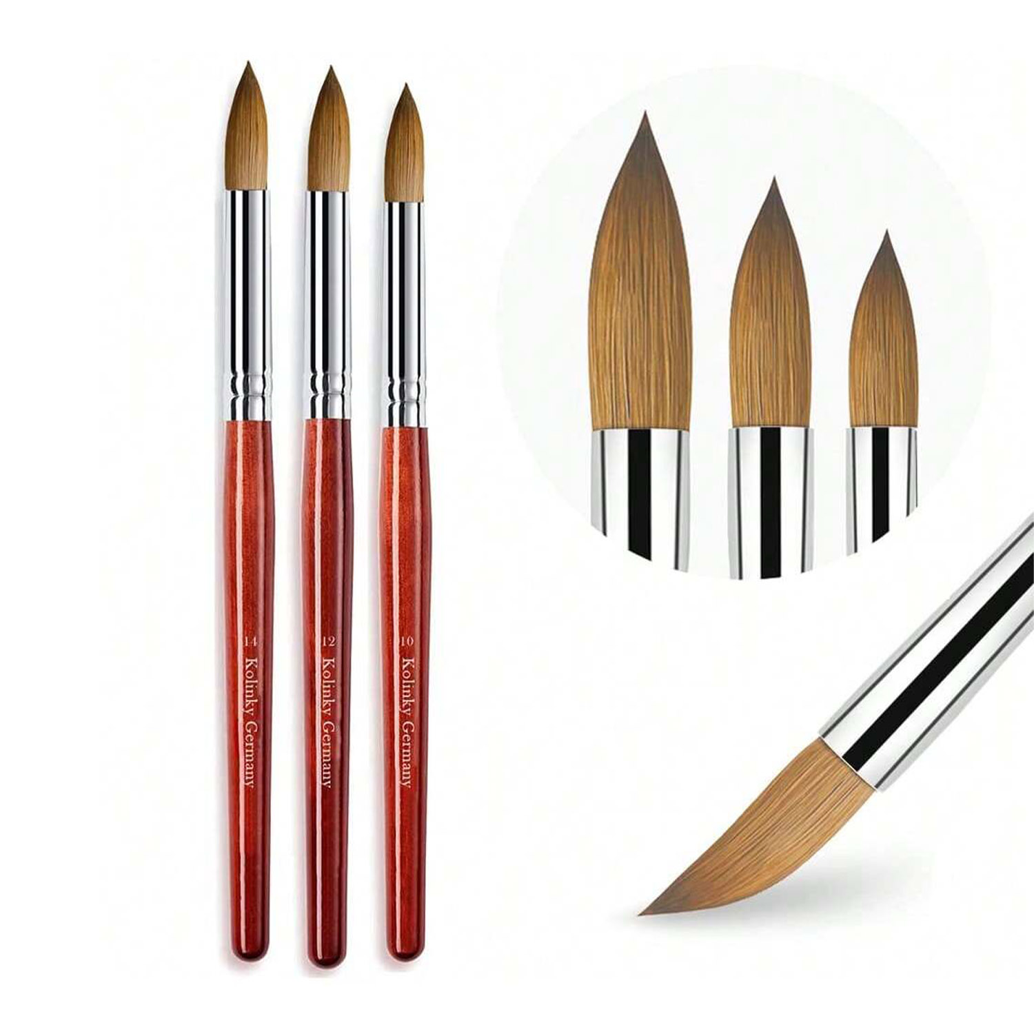 3PCS Kolinsky Mahogany Stem แป - Nail Art Mahogany บทวิจารณ์และราคา