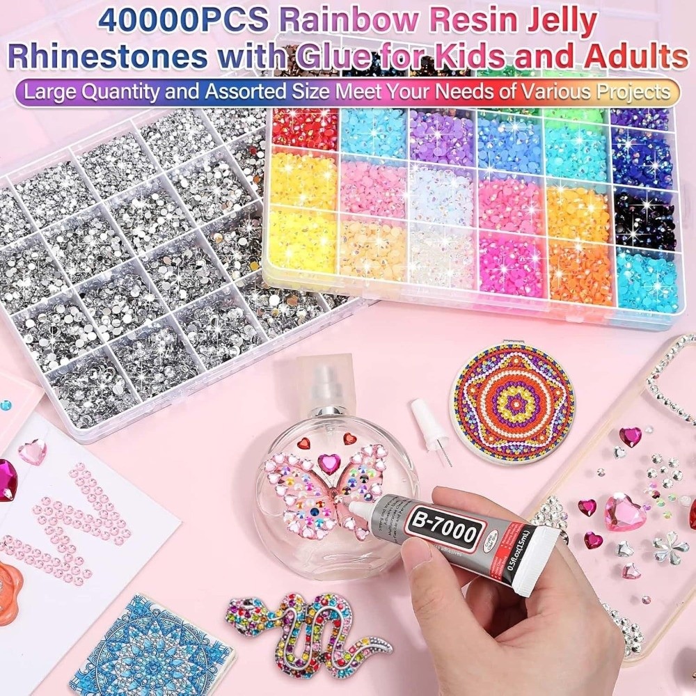 ชุดเรซินเพชรหลากสี ขนาดผสม สำห - Nail Art Jelly บทวิจารณ์และราคา