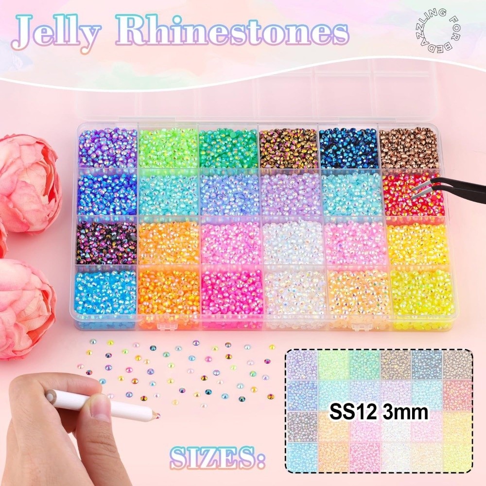 ชุดเรซินเพชรหลากสี ขนาดผสม สำห - Nail Art Jelly บทวิจารณ์และราคา