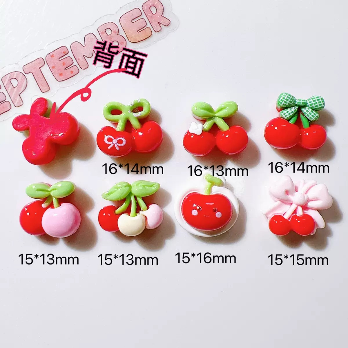 20 ชิ้นน่ารัก Mini การ์ตูนต่าง - Nail Art Red Cherry บทวิจารณ์และราคา