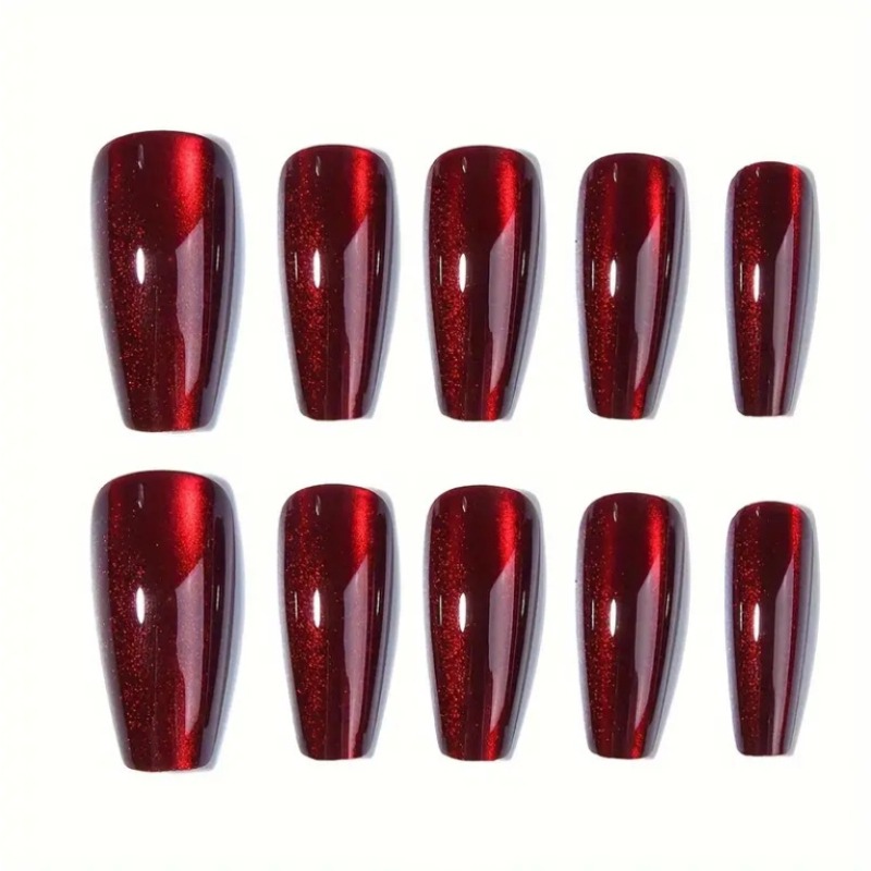 24 ชิ้นตาแมวสีแดงสวมเล็บเชอร์ร - Nail Art Red Cherry บทวิจารณ์และราคา