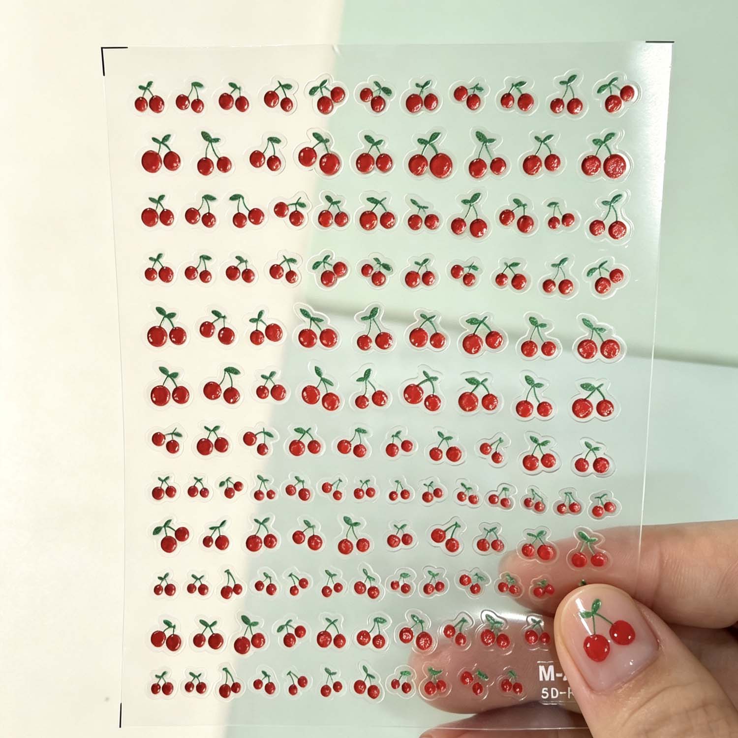 สติกเกอร์ติดเล็บลายเชอร์รี 5D  - Nail Art Red Cherry บทวิจารณ์และราคา
