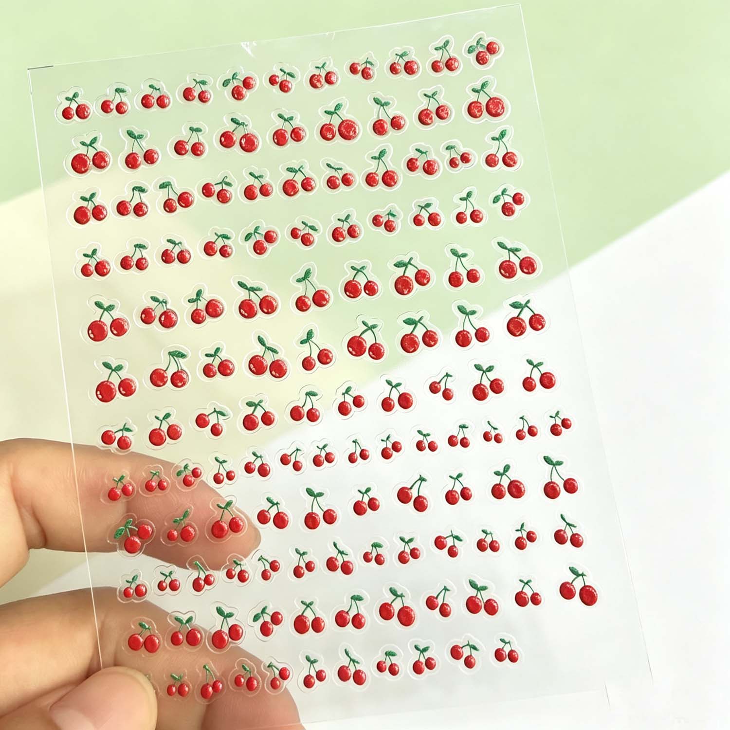 สติกเกอร์ติดเล็บลายเชอร์รี 5D  - Nail Art Red Cherry บทวิจารณ์และราคา