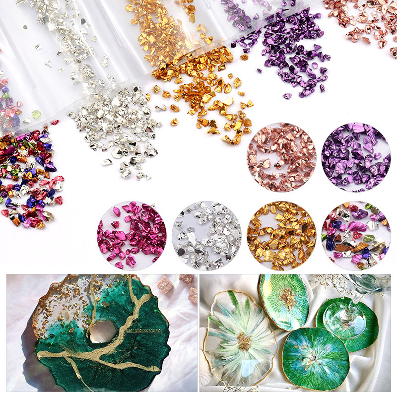 อีพ็อกซี่เรซิ่นที่มีสีสันหินทร - Nail Art Natural บทวิจารณ์และราคา