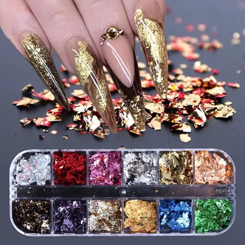 กระดาษฟอยล์เลียนแบบทองเงิน 500 - Nail Art Gold บทวิจารณ์และราคา