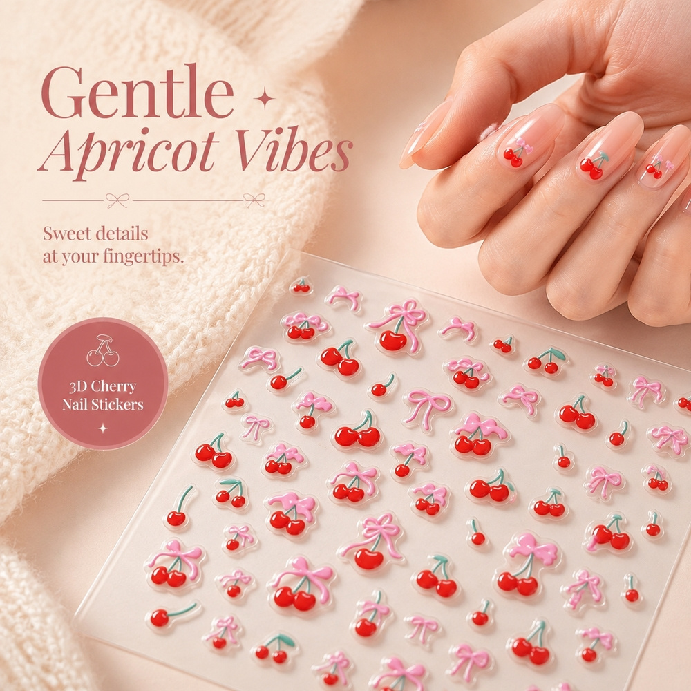 สติ๊กเกอร์ติดเล็บ 1 แผ่น สไตล์ - Nail Art Red Cherry บทวิจารณ์และราคา