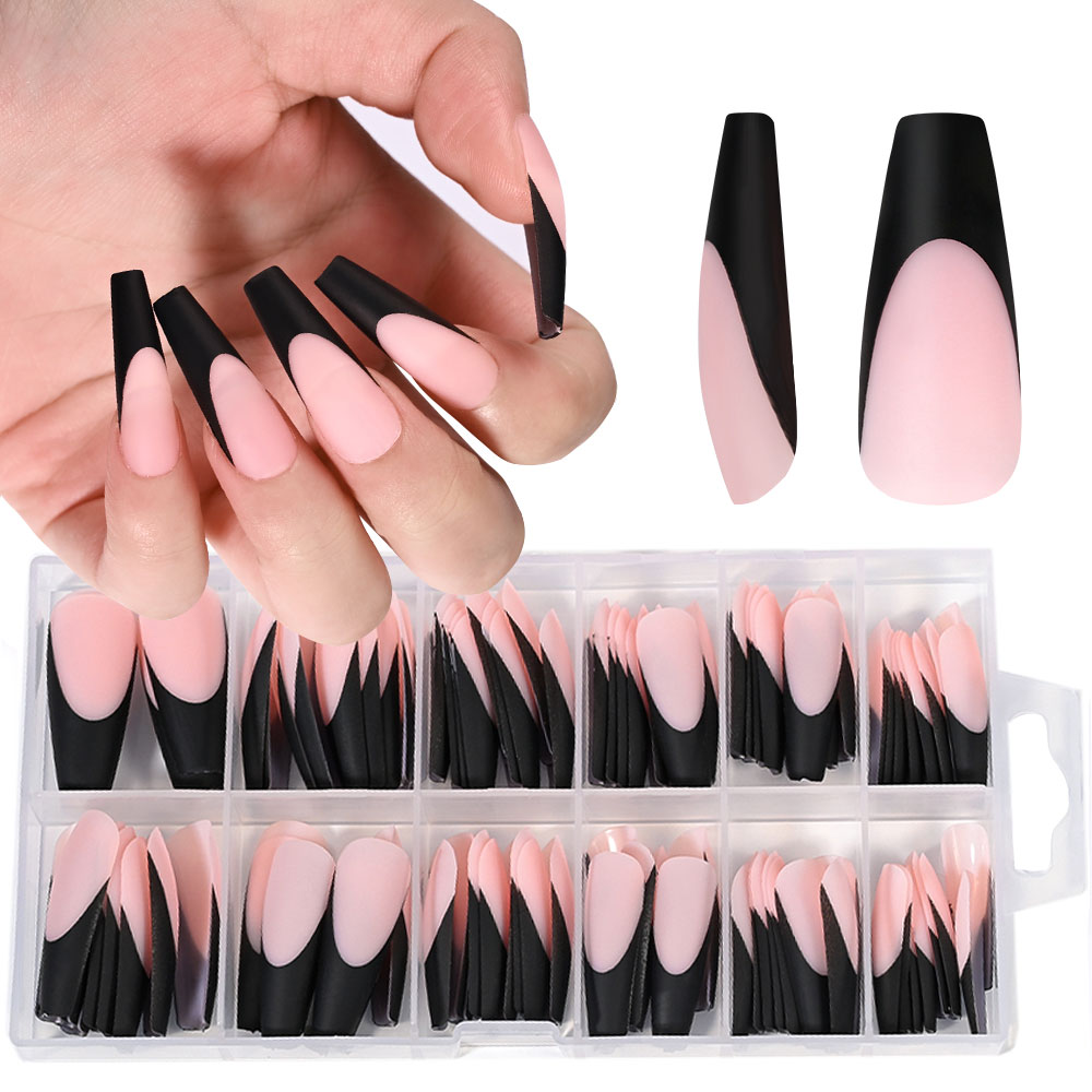 120PC สีดําภาษาฝรั่งเศสคําเจลเ - Nail Art Natural บทวิจารณ์และราคา