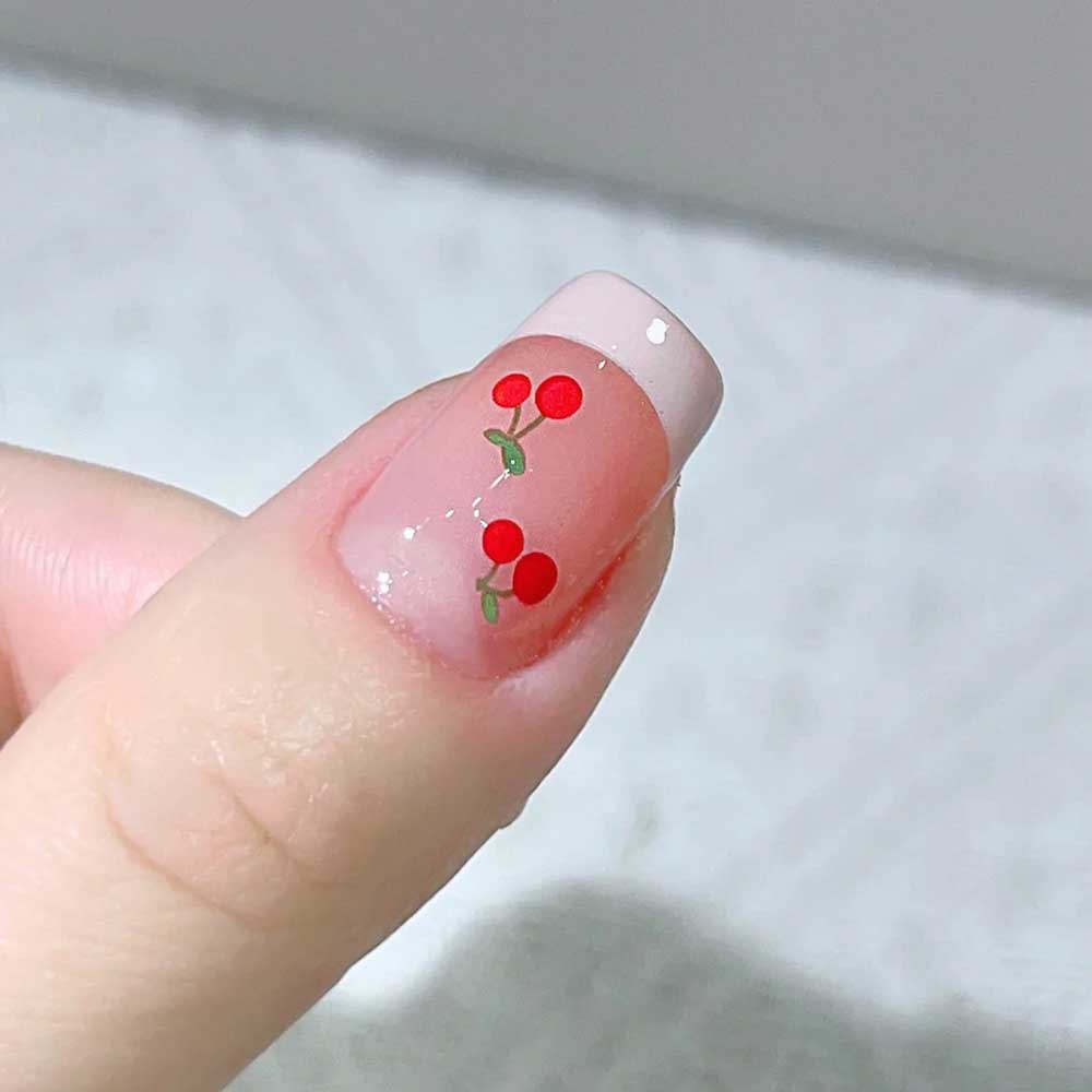 1 แผ่น 3D เชอร์รี่หวานผลไม้สติ - Nail Art Red Cherry บทวิจารณ์และราคา
