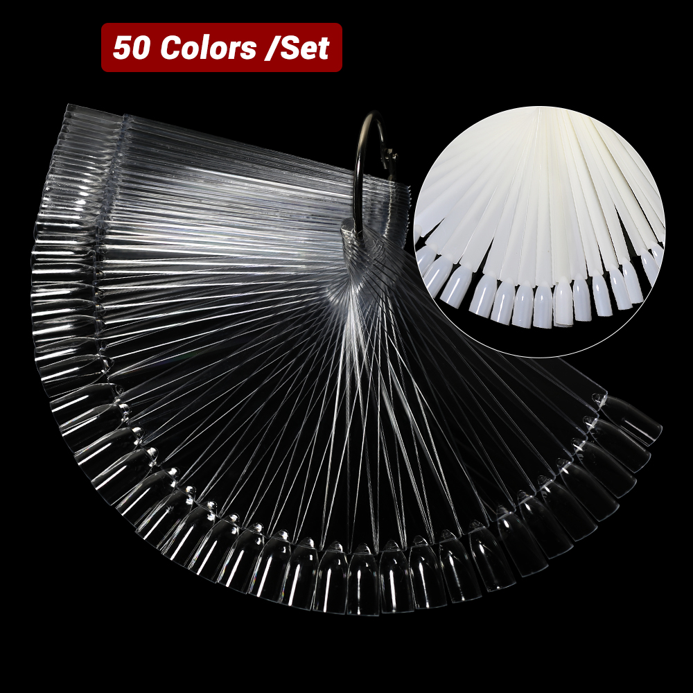 แท่นโชว์เล็บปลอม 50 ชิ้น สีใสธ - Nail Art Natural บทวิจารณ์และราคา