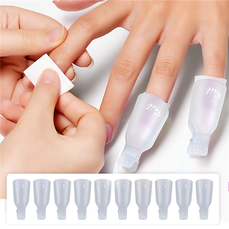คลิปหนีบเล็บอะคริลิกพลาสติก 10 - Nail Art Gel Polish บทวิจารณ์และราคา