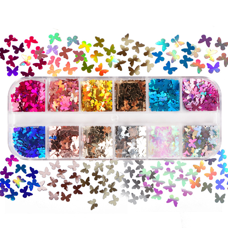 ผสมสีเรืองแสงผีเสื้อ Glitter ต - Nail Art Inspo บทวิจารณ์และราคา